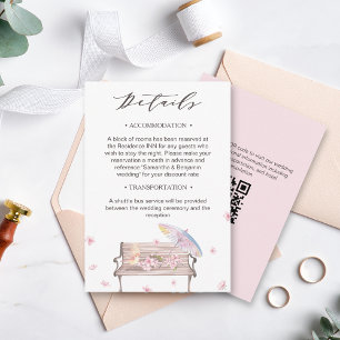 Tarjeta De Recepción Detalles del Boda elegante de flor de primavera