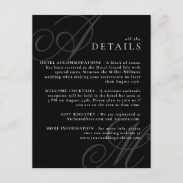 Tarjeta De Recepción Detalles del Boda elegante monograma del borde mod