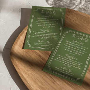 Tarjeta De Recepción Detalles del Boda escrito dibujado a mano ilustrad