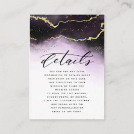Tarjeta De Recepción Detalles del Boda Ethereal Mist Ombre Amethyst Moo