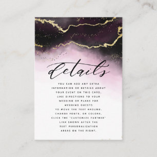 Tarjeta De Recepción Detalles del Boda Ethereal Mist Ombre Wine Burgund