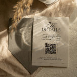 Tarjeta De Recepción Detalles del boda Etiqueta de cosecha de vintage C<br><div class="desc">Este diseño combina la estética vintage con la tecnología moderna, facilitando a sus huéspedes el acceso a todos los detalles importantes del boda. La inclusión de un código QR y un enlace de sitio web garantiza una comunicación conveniente y eficiente, mientras que el diseño de la etiqueta vintage añade un...</div>