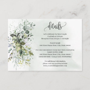 Tarjeta De Recepción Detalles del Boda Eucalyptus Greenery Insertar tar