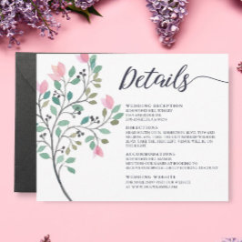 Tarjeta De Recepción Detalles del Boda floral acuarela
