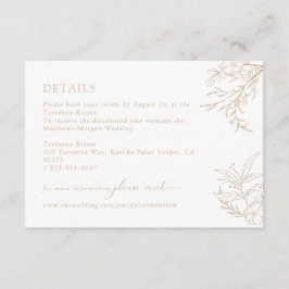 Tarjeta De Recepción Detalles del Boda Floral Boho