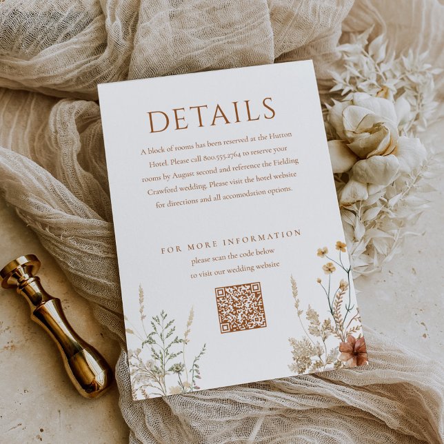 Tarjeta De Recepción Detalles del Boda Floral Boho Wildflower Butterfly (Subido por el creador)