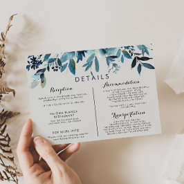 Tarjeta De Recepción Detalles del Boda floral de acuarela clásico
