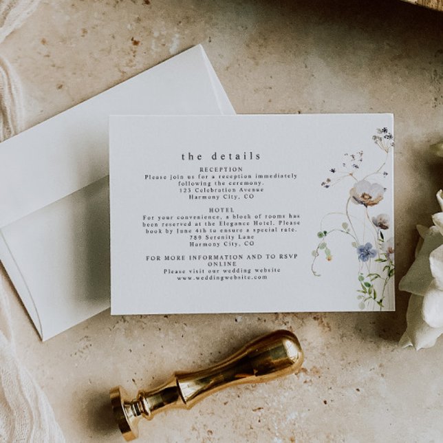 Tarjeta De Recepción Detalles del Boda floral de acuarela Delicada (Subido por el creador)