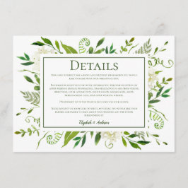 Tarjeta De Recepción Detalles del Boda floral de Hydrangea blanca
