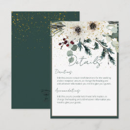 Tarjeta De Recepción Detalles del Boda floral de invierno de Berries en