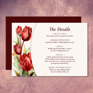 Tarjeta De Recepción Detalles del Boda floral de la primavera del tulip