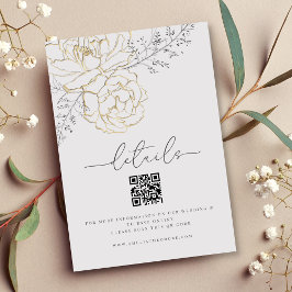 Tarjeta De Recepción Detalles del Boda floral de línea elegante