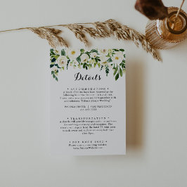 Tarjeta De Recepción Detalles del Boda floral de otoño blanco verde
