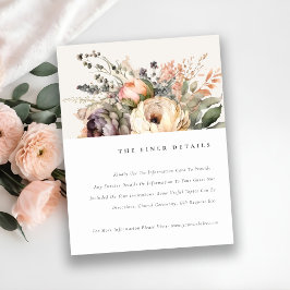 Tarjeta De Recepción Detalles del Boda Floral de otoño de la acuarela B