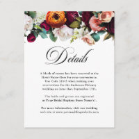 Detalles del Boda floral de otoño fresco