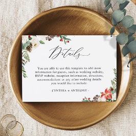 Tarjeta De Recepción Detalles del Boda floral de Poinsettia rusa en inv