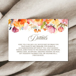 Tarjeta De Recepción Detalles del Boda floral de primavera vibrante