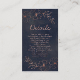 Tarjeta De Recepción Detalles del Boda floral de Relieve metalizado dor