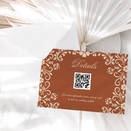 Tarjeta De Recepción Detalles del Boda Floral de Terracotta