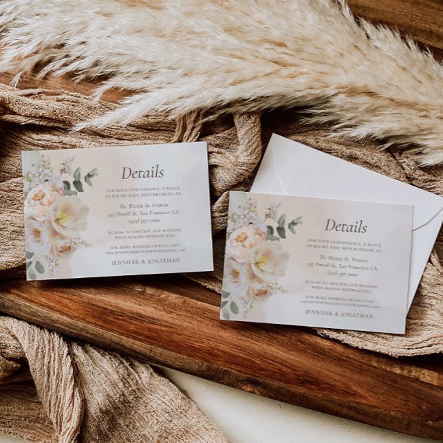 Tarjeta De Recepción Detalles del Boda floral del eucalipto de otoño (Subido por el creador)