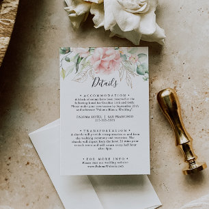 Tarjeta De Recepción Detalles del Boda floral del follaje verde dorado