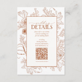 Tarjeta De Recepción Detalles del Boda floral del Naranja Quemado de có