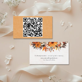 Tarjeta De Recepción Detalles del Boda floral del otoño del atardecer