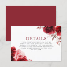 Detalles del Boda floral del radiante Ruby Red Win