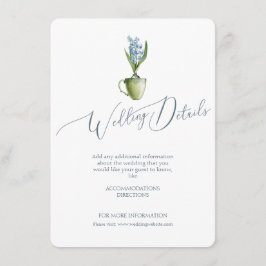 Tarjeta De Recepción Detalles del Boda floral elegante acuarela