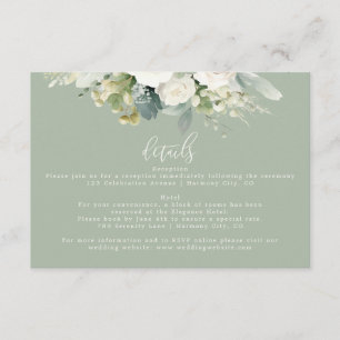 Tarjeta De Recepción Detalles del Boda floral Eucalyptus