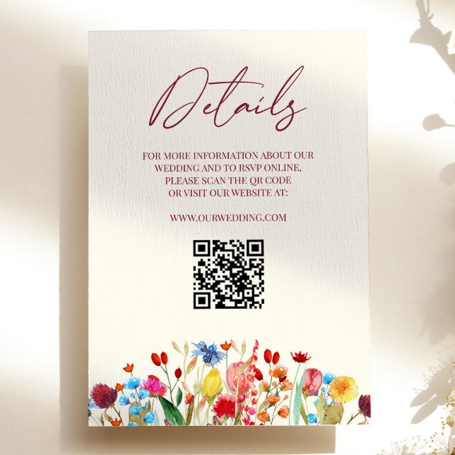 Tarjeta De Recepción Detalles del Boda Floral Flor Silvestre (Subido por el creador)