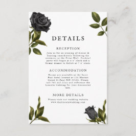 Tarjeta De Recepción Detalles del Boda floral gótico