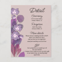 Detalles del boda floral malva morado