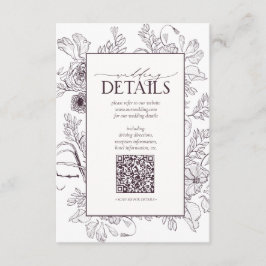 Tarjeta De Recepción Detalles del Boda floral púrpura del complemento d