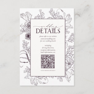 Tarjeta De Recepción Detalles del Boda floral púrpura del complemento d