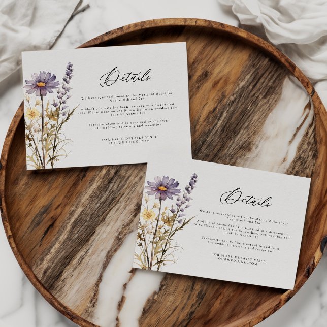 Tarjeta De Recepción Detalles del Boda floral romántico florón silvestr (Subido por el creador)