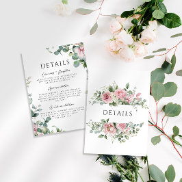 Tarjeta De Recepción Detalles del Boda floral rosa acuarela