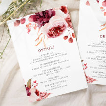 Detalles del Boda floral Rosa de otoño bohemio