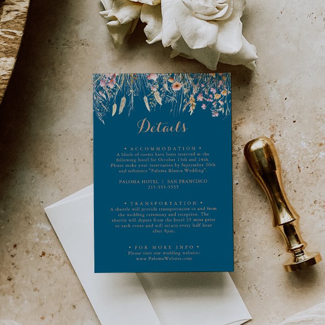 Tarjeta De Recepción Detalles del Boda floral silvestre Fall Meadow (Subido por el creador)