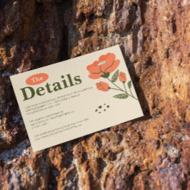 Tarjeta De Recepción Detalles del Boda floral simple