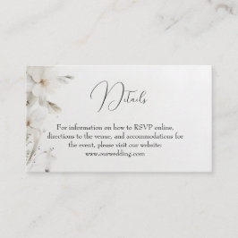 Tarjeta De Recepción Detalles del Boda floral simple y elegante