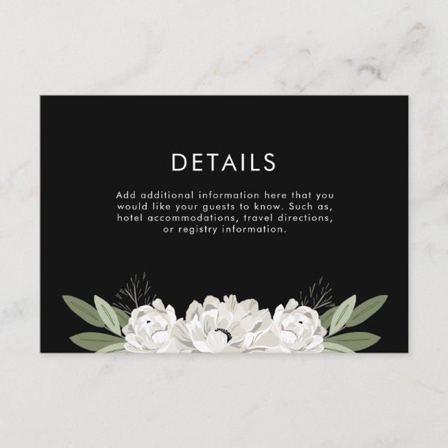 Tarjeta De Recepción Detalles del Boda floral Sprigs (Anverso)