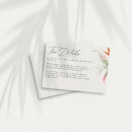 Tarjeta De Recepción Detalles del Boda floral tropical
