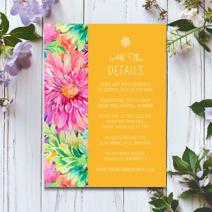 Tarjeta De Recepción Detalles del Boda floral tropical moderno y colori