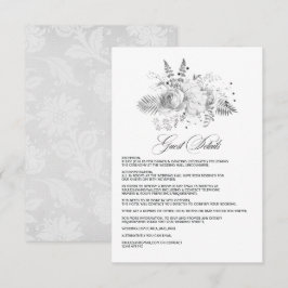 Tarjeta De Recepción Detalles del Boda Floral Vintage