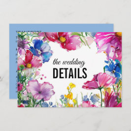 Tarjeta De Recepción 💍 detalles del Boda florecen en el prado