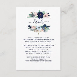 Tarjeta De Recepción Detalles del boda | Flores y bandas náuticas