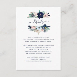 Tarjeta De Recepción Detalles del boda   Flores y bandas náuticas