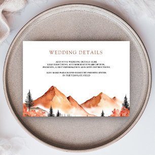 Tarjeta De Recepción Detalles del Boda Forestal de las Montañas Terraco