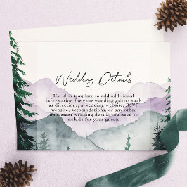 Tarjeta De Recepción Detalles del Boda forestal de montaña Misty